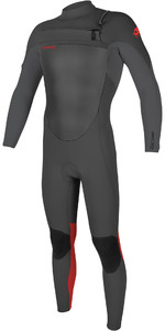 2023 O'neill Jeugd Epic 4/3mm Wetsuit Met Chest Zip 5358 - Graphite / Rook / Rood