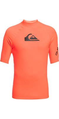 2023 Quiksilver All Time Kurzarm-Rash- Rash Vest Fr Herren Eqywr03358 - Feurige Coral