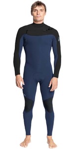 2023 Quiksilver Herren Everyday Sessions 4/3mm Neoprenanzug Mit Chest Zip Navy - Dunkelblau / Schwarz