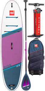 2022 Red Paddle Co 10'6 Ride Stand Up Paddle Board , Tas, Pomp, Paddle & Leash - Hybrid Stoer Paars Pakket