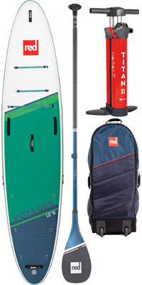 Red Paddle Co 12'6 Voyager Stand Up Paddle Board , Tasche, Pumpe, Paddel & Leine - Prime Package