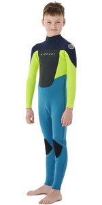 2022 Rip Curl Boys Omega 4/3mm Back Zip Wetsuit 113BFS - Navy