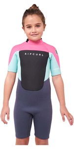 2023 Rip Curl Junior Omega 1,5 Mm Shorty -Neoprenanzug Mit Back Zip 1.5mm - Pink