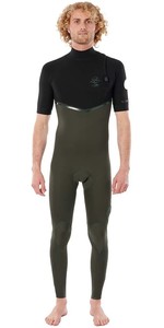 2022 Rip Curl Mens E Bomb 2/2mm Short Sleeve Zip Free Wetsuit WSM3TE - Black