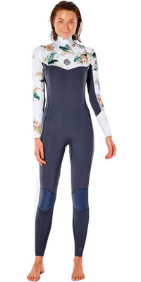 2022 Rip Curl Womens Dawn Patrol 4/3mm Chest Zip Wetsuit WSM9BS - Charcoal