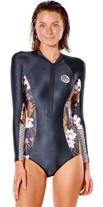 2022 Rip Curl Playabella Combinaison De Surf Manches Longues Femme 112wrv - Noir / Or