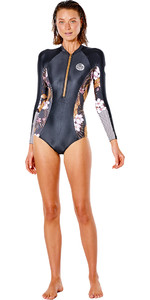 2022 Rip Curl Womens Playbella Long Sleeve Surfsuit 112WRV - Black / Gold