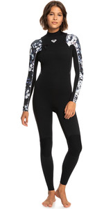 2023 Roxy Womens Elite XT 4/3mm Chest Zip GBS Wetsuit ERJW103134 - True Black / Flowers