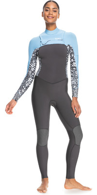 2023 Roxy Frauen Swell Series 5/4/3mm Brustreiverschluss Neoprenanzug ERJW103128 - Jet / Boy Blue