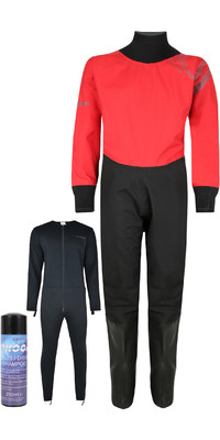 2022 Typhoon Junior Rhossilli Back Zip Drysuit 100195 - Red / Black