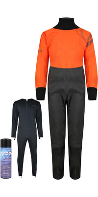 2022 Typhoon Junior Rhossilli Back Zip Drysuit 100196 - Orange / Graphite