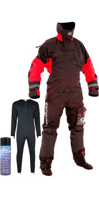 2022 Typhoon Max B Drysuit & Underfleece 100168 - Black / Red