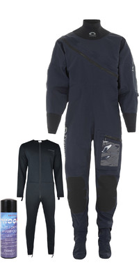2022 Typhoon Mens Marros Front Zip Drysuit & Underfleece 100190 - Navy