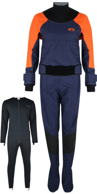 2022 Typhoon Damen Hendra Scharnier Reißverschluss Drysuit & Underfleece 100185 - Orange / Navy