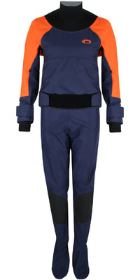 2022 Typhoon Dames Hendra Hinge Zip Drysuit 100185 - Orange / Navy