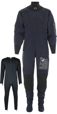2022 Typhoon Womens Marros Front Zip Drysuit & Underfleece 100190 - Navy