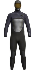 2023 Xcel Mens Drylock 4/3mm Hooded Chest Zip Wetsuit MC43DHN1 - BLACK