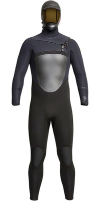 2023 Xcel Mens Drylock 4/3mm Hooded Chest Zip Wetsuit MC43DHN1 - BLACK