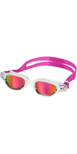 2022 Zone3 Venator-x Svømmebriller Sa21gogve114 - Hvid / Sølv / Polariseret Revo Pink Linse