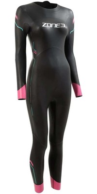 2023 Zone3 Womens Aigle Triathlon Wetsuit WS21WAGI114 - Black / Pink / Turquoise