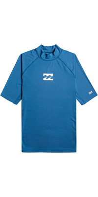 2024 Billabong Mens Wave All Day Short Sleeve Rash Vest EBYWR00101 - Dark Blue