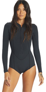 2023 Billabong Women's Salty Dayz Long Sleeve 2mm Shorty Wetsuit Abjw400100 - Black