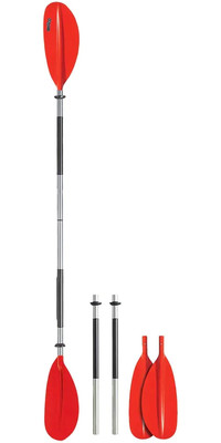 2023 Bravo KWB 220cm Aluminium 4-teiliges Kajakpaddel SPAK220-4A - Rot