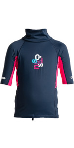 2023 C-skins Junior Rash X Short Sleeve Rash Vest C-lyssj - Schiefer / Magenta
