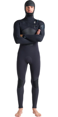 2024 C- Skins Mens ReWired 5/4mm Chest Zip Hooded Wetsuit C-RW54MH - Anthracite / Black X / Petrol