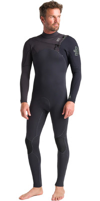 2023 C-Skins Mens Session 4/3mm GBS Chest Zip Wetsuit C-SE43MCZ - Anthracite / Meteor X / Black