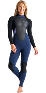 2023 C-skins Women's Element 3/2mm Back Zip Wetsuit C-el32stw - Bluestone / Lilac / Black