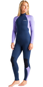 2023 C-skins Surflite Donna 3/2mm Gbs Back Zip Muta C-sl32wbz - Nero Corvino / Ciano Brillante / Azzurro