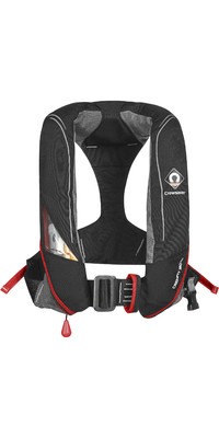 2023 Crewsaver Crewfit+ 180N ISO Manuale singolo con imbracatura 9720BRM - Nero / Rosso