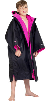 2023 Dryrobe Advance Junior Robe / Poncho de manga curta para mudar de roupa KS DA - Preto / Rosa