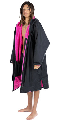 2023 Dryrobe Advance Long Sleeve Changing Robe / Poncho DALSV3 - Black / Pink