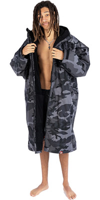 2023 Dryrobe Advance Langarm-Wechselmantel / Poncho DALSV3 - Schwarz Camo / Schwarz