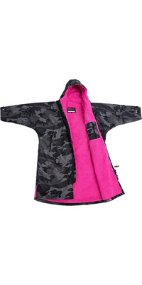 2024 Dryrobe Advance Langærmet Change Robe V3 DR104 - Sort Camouflage / Pink