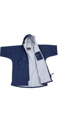 2023 Dryrobe Enfants Advance Short Sleeve Change Robe V3 V3KSS - Bleu Marine / Grey