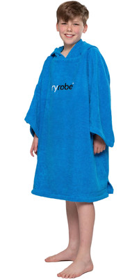 2023 Dryrobe Junior Organic Cotton Hooded Towel Changing Robe / Poncho V3OCT - Cobalt Blue