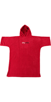 2023 Dryrobe Junior Organic Cotton Hooded Towel Change Robe V3 V3OCT - Red