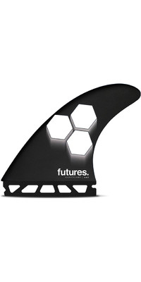 2023 Futures AM2 Honeycomb Tri Large Surfboard Fins FHCFAM2 - Black / White