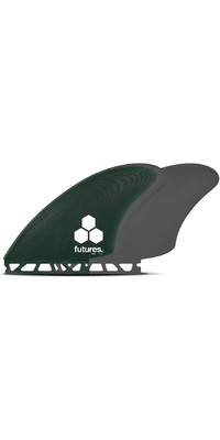 2023 Futures Channel Islands Fibreglass Keel Twin Surfboard Fins FFCITWIN - Green / Grey
