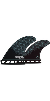 2023 Futures Rasta Honeycomb Quad Surfboard Fins FHCRASTQUAD - Black / Teal