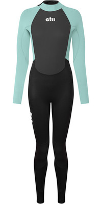 2024 Gill Dames Pursuit 4/3mm Gbs Rug Ritssluiting Wetsuit 5029W - Eggshell / Black