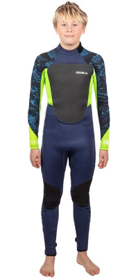 2023 Gul Junior Response Echo 3/2mm Chest Zip GBS Wetsuit RE1329/C2 - Navy / Sulphur