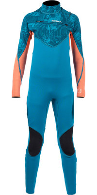 2023 Gul Junior Response Echo 3/2mm Chest Zip Wetsuit RE1329/C2 - Teal / Coral