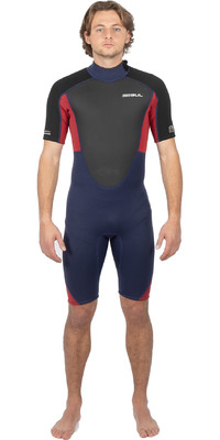 2023 Gul Mens Response 3/2mm Back Zip Shorty Wetsuit RE3319-C1 - Navy / Red