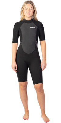 2023 Gul Womens Response 3/2mm Back Zip Shorty Wetsuit RE3318-C1 - Black