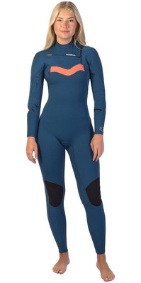 2024 Gul Womens Response Echo 3/2mm GBS Chest Zip Wetsuit RE1328 - Blue / Marble