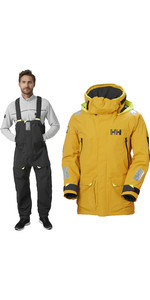 2023 Helly Hansen Mens Skagen Offshore Sailing Jacket &amp; Trouser Combi Set 3425534254 - Ebony / Cloudberry